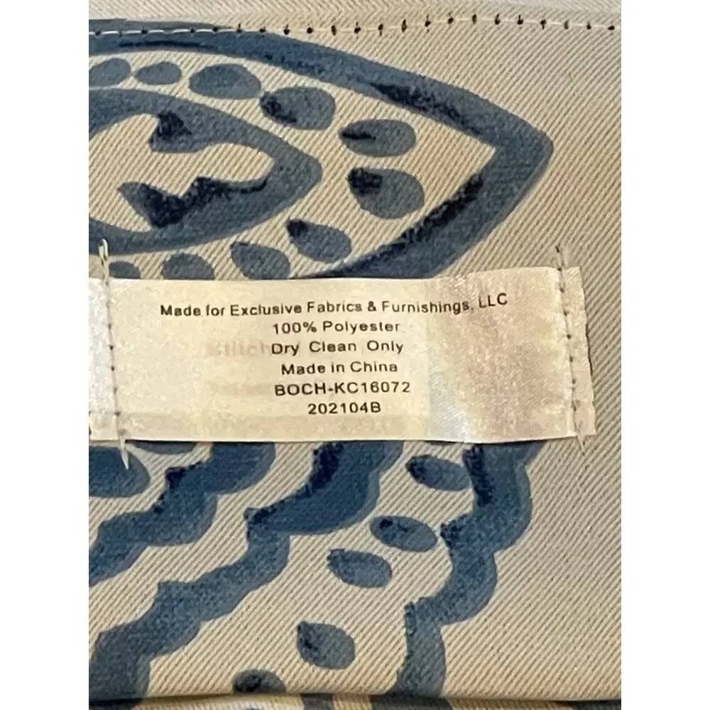 Tea Time China Blue Blackout Single Panel Curtain 50 x 84